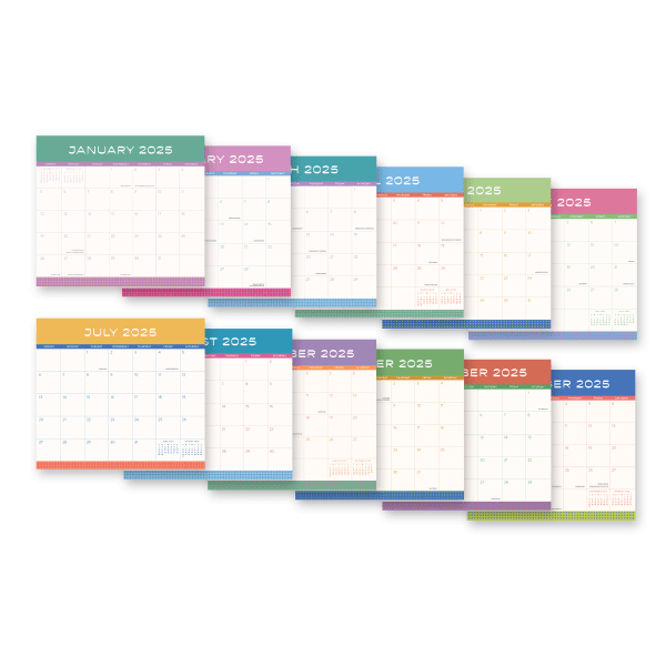 slide 2 of 6, 2025 Orange Circle Studio Monthly Magnetic Calendar Pad, 8-13/16"" X 9-5/8"", Color Block, January To December, 1 ct