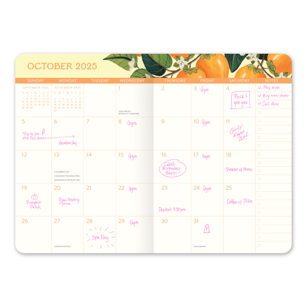 slide 2 of 7, 2025-2026 Orange Circle Studio 24-Month Monthly Pocket Planner, 6-1/2"" X 4-5/8"", Fruit & Flora, January To December, 1 ct