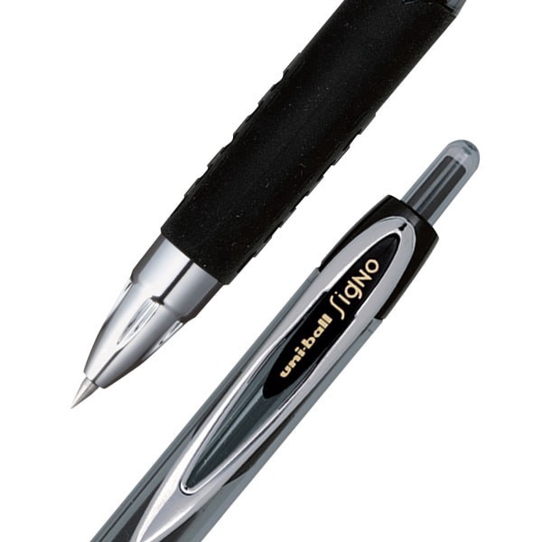 slide 3 of 8, uni-ball Signo Gel 207 Retractable Gel Pens, Micro Point, 0.5 Mm, Black Barrel, Black Ink, Pack Of 4, 4 ct