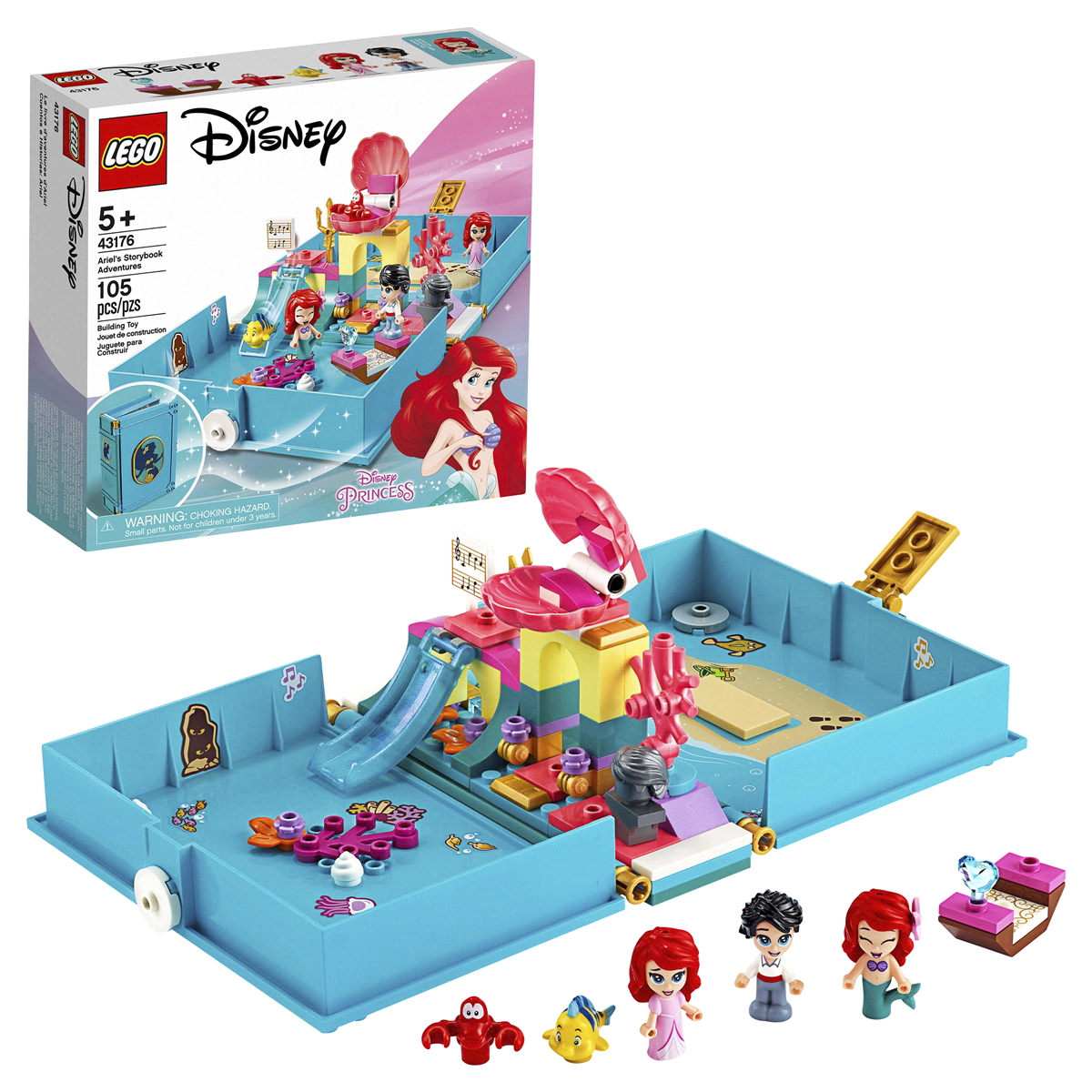 slide 1 of 7, LEGO Disney Ariel's Storybook Adventures 43176 Princess Mermaid Building Playset, 1 ct