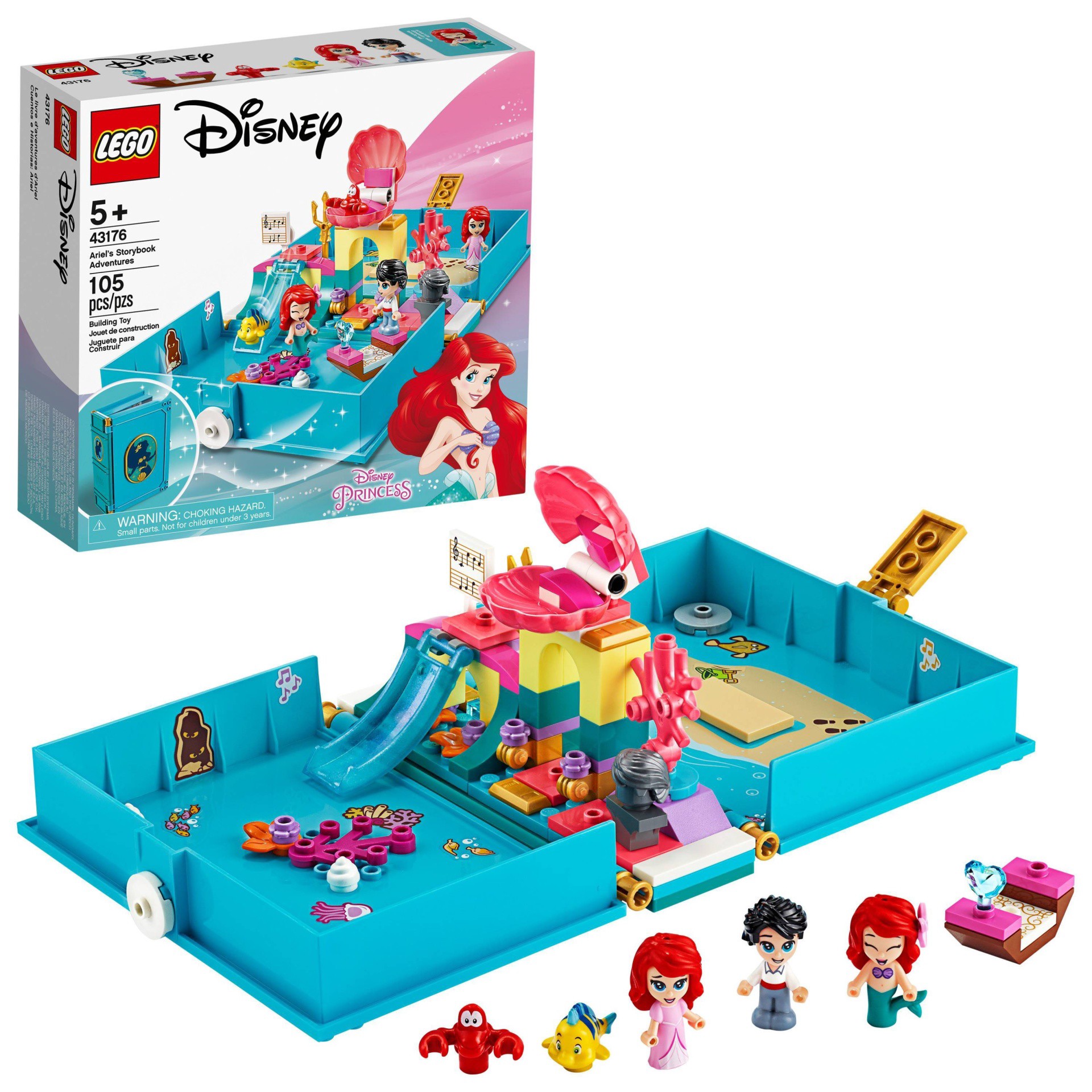 slide 1 of 7, LEGO Disney Ariel's Storybook Adventures Princess Mermaid Building Playset 43176, 1 ct