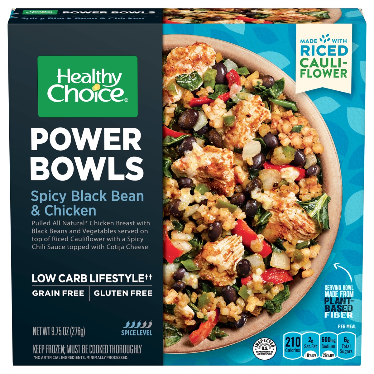 slide 1 of 3, Healthy Choice Power Bowls Spicy Black Beans & Chicken, 9.75 oz