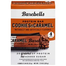 Barebells Cookies & Caramel Protein Bar 4 - 1.94 oz Bars