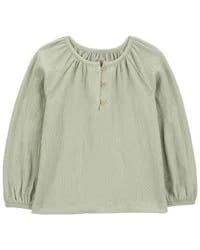 Carter's Toddler Gauze Long-Sleeve Top - Green Green 2T