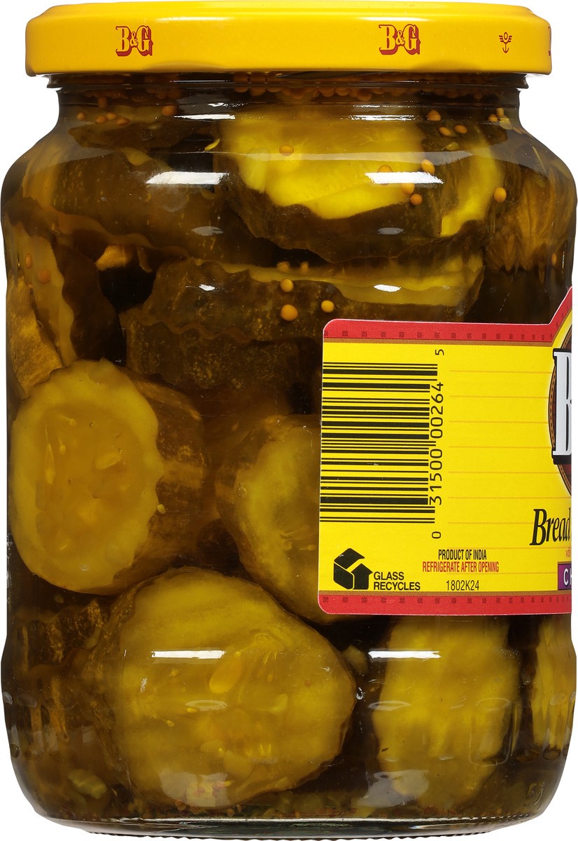 slide 6 of 10, B&G Chips Bread & Butter Pickles with Whole Spices 24 fl oz, 24 fl oz