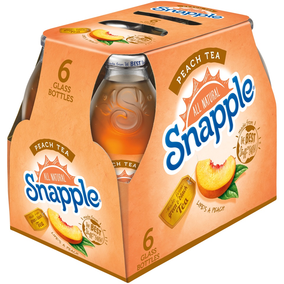 slide 2 of 3, Snapple Peach Tea - 6 ct; 16 fl oz, 6 ct; 16 oz