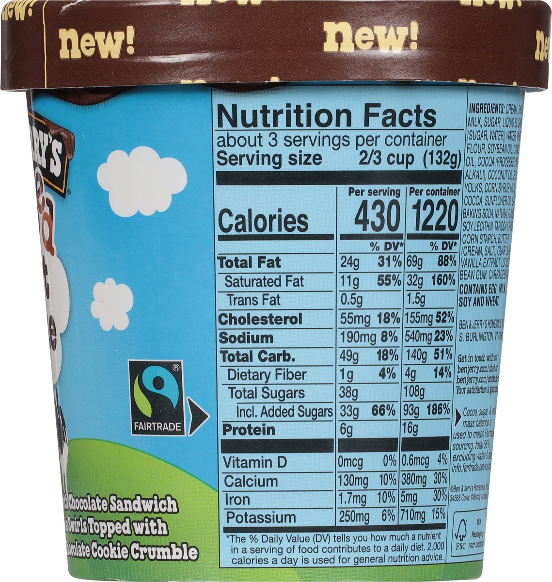 slide 2 of 9, Ben & Jerry's Topped Dirt Cake Ice Cream 15.2 fl oz, 15.2 oz