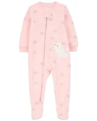 Carter's Baby 1-Piece Narwhal Fleece Footie Pajamas Pink 12M