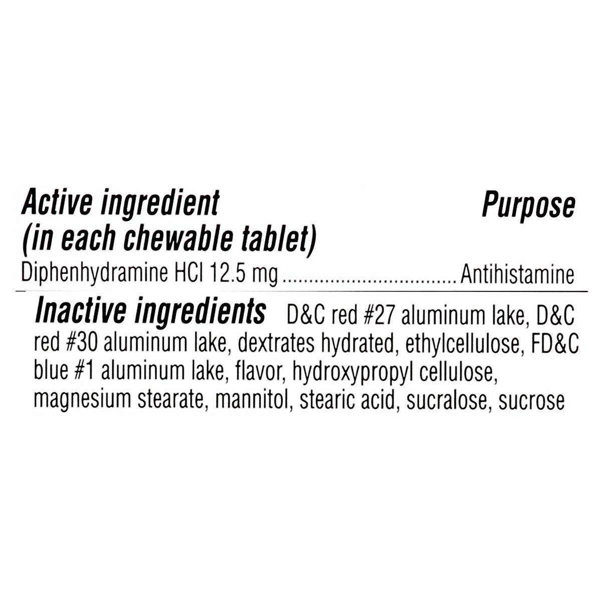 slide 5 of 12, CVS Health Children's Allergy Relief Diphenhydramine Hcl Chewable Antihistamine Tablets, Grape, 18 Ct, 1 ct