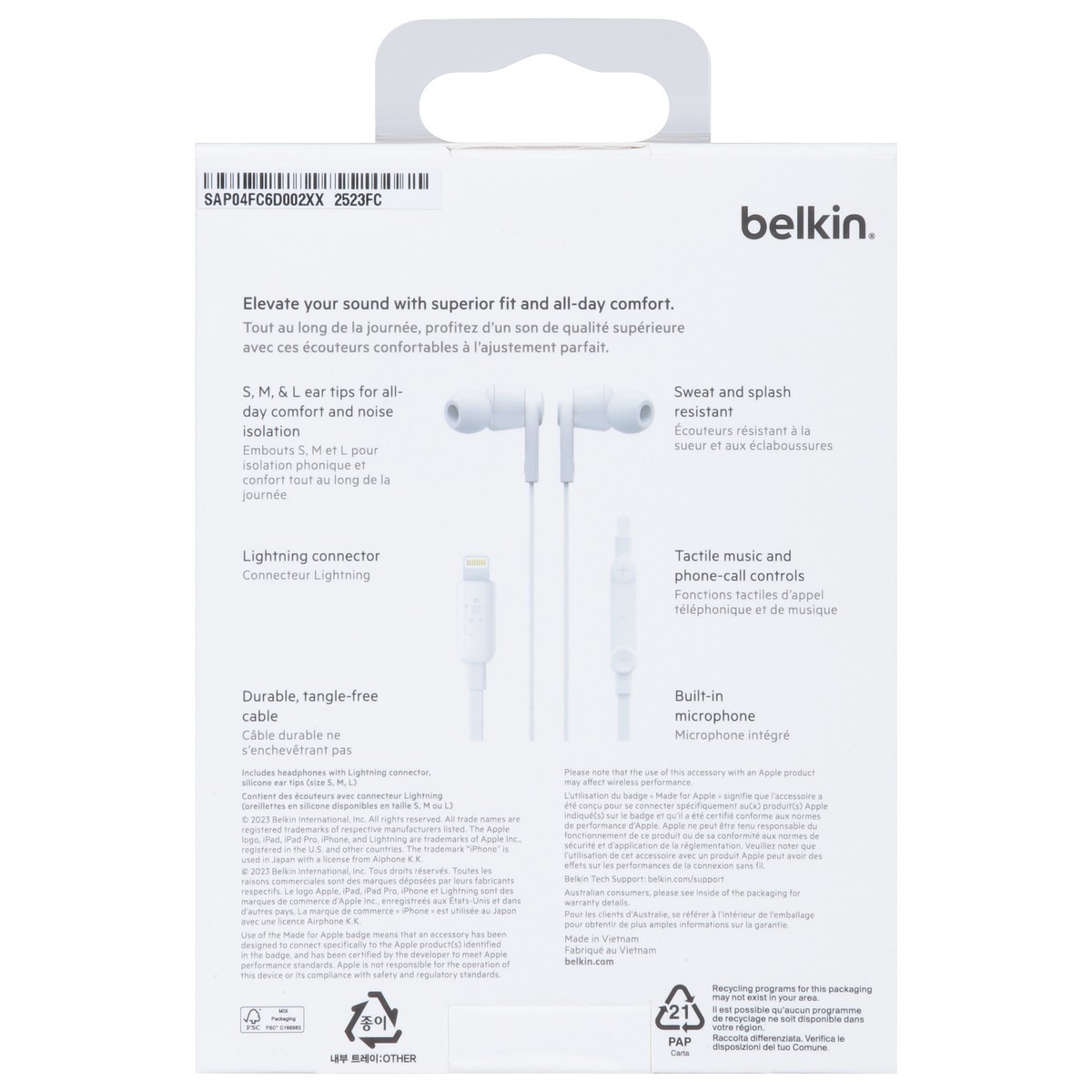 slide 5 of 12, Belkin Sound Form Headphones with Lightning Connector 1 ea, 1 ct