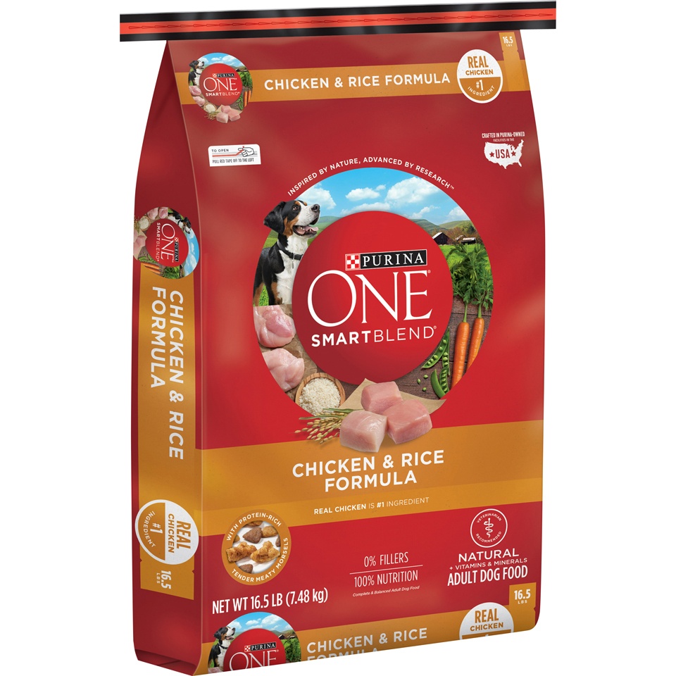 slide 2 of 9, Purina ONE SmartBlend Natural Dry Dog Food with Chicken & Rice - 16.5lbs, 16.5 lb