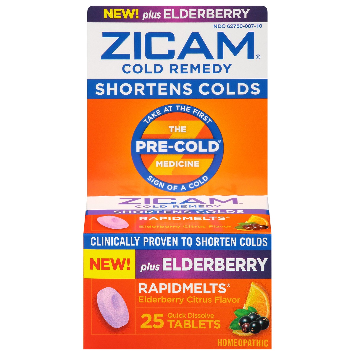 slide 1 of 4, Zicam RapidMelts Elderberry Citrus Flavor Cold Remedy Quick Dissolve Tablets 25 ea Box, 25 ct