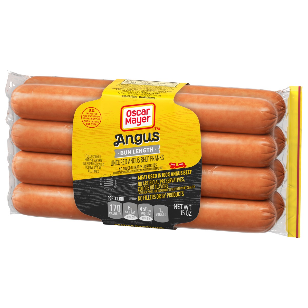 slide 2 of 9, Oscar Mayer Bun-Length Beef Franks Hot Dogs, 8 ct Pack, 15 oz
