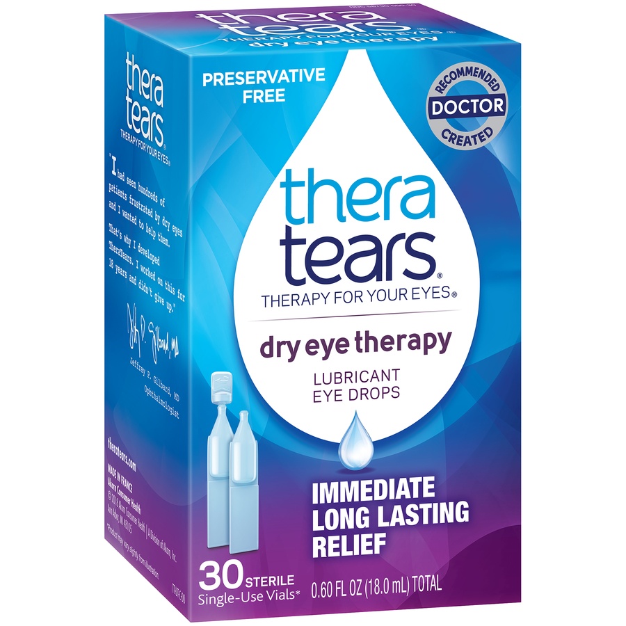 slide 4 of 6, TheraTears Dry Eye Therapy Lubricant Eye Drops 30 Vials, 30 ct