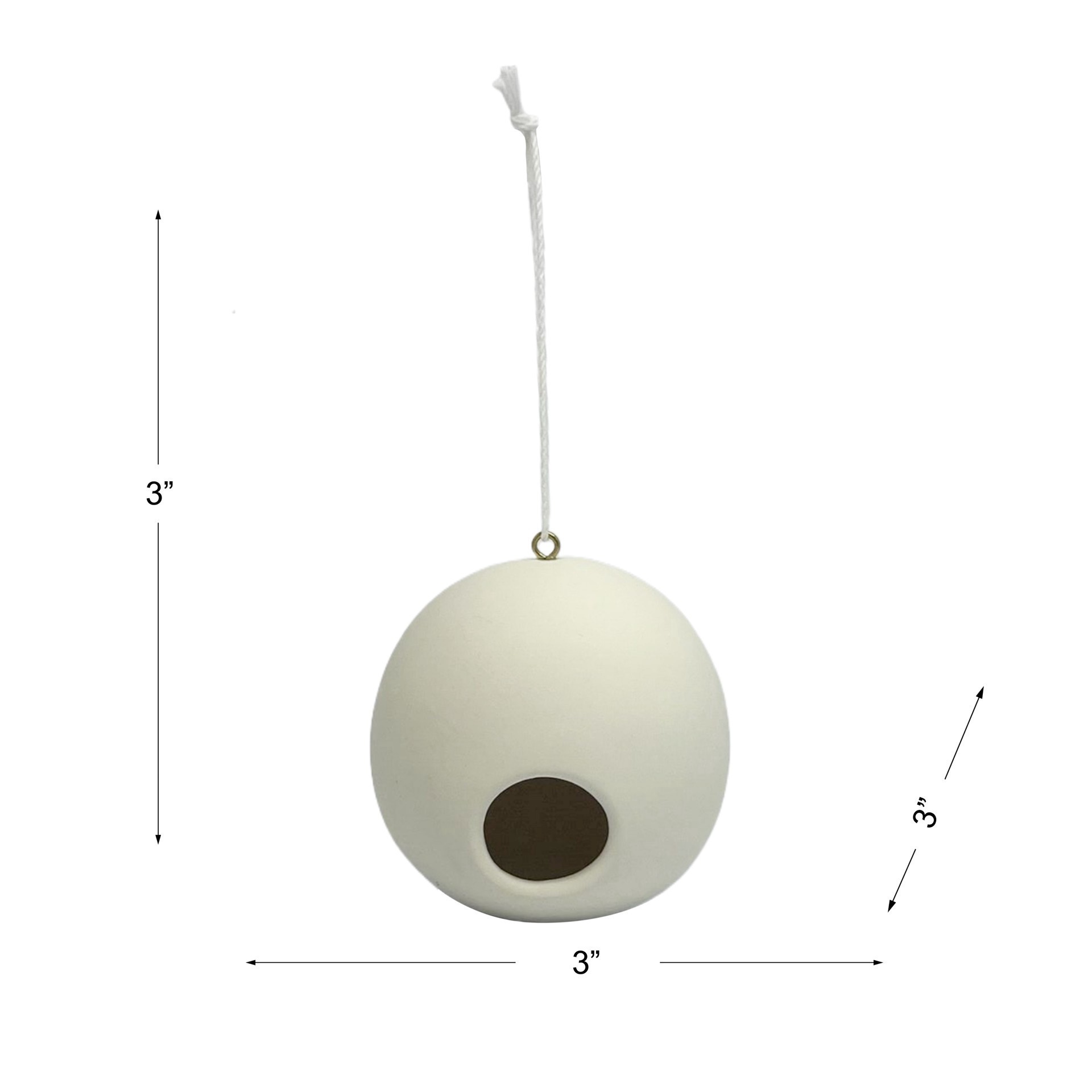 slide 3 of 5, Mini Round Ceramic Birdhouse By Make Market, 3 in x 3 in x 3 in