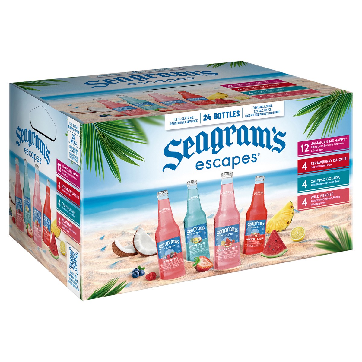 slide 4 of 11, Seagram's Classic Variety Pack - 24pk/11.2oz bottles, 11.2 fl oz