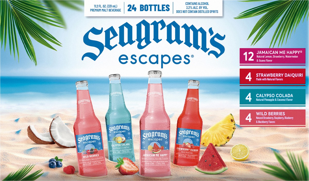 slide 5 of 11, Seagram's Classic Variety Pack - 24pk/11.2oz bottles, 11.2 fl oz