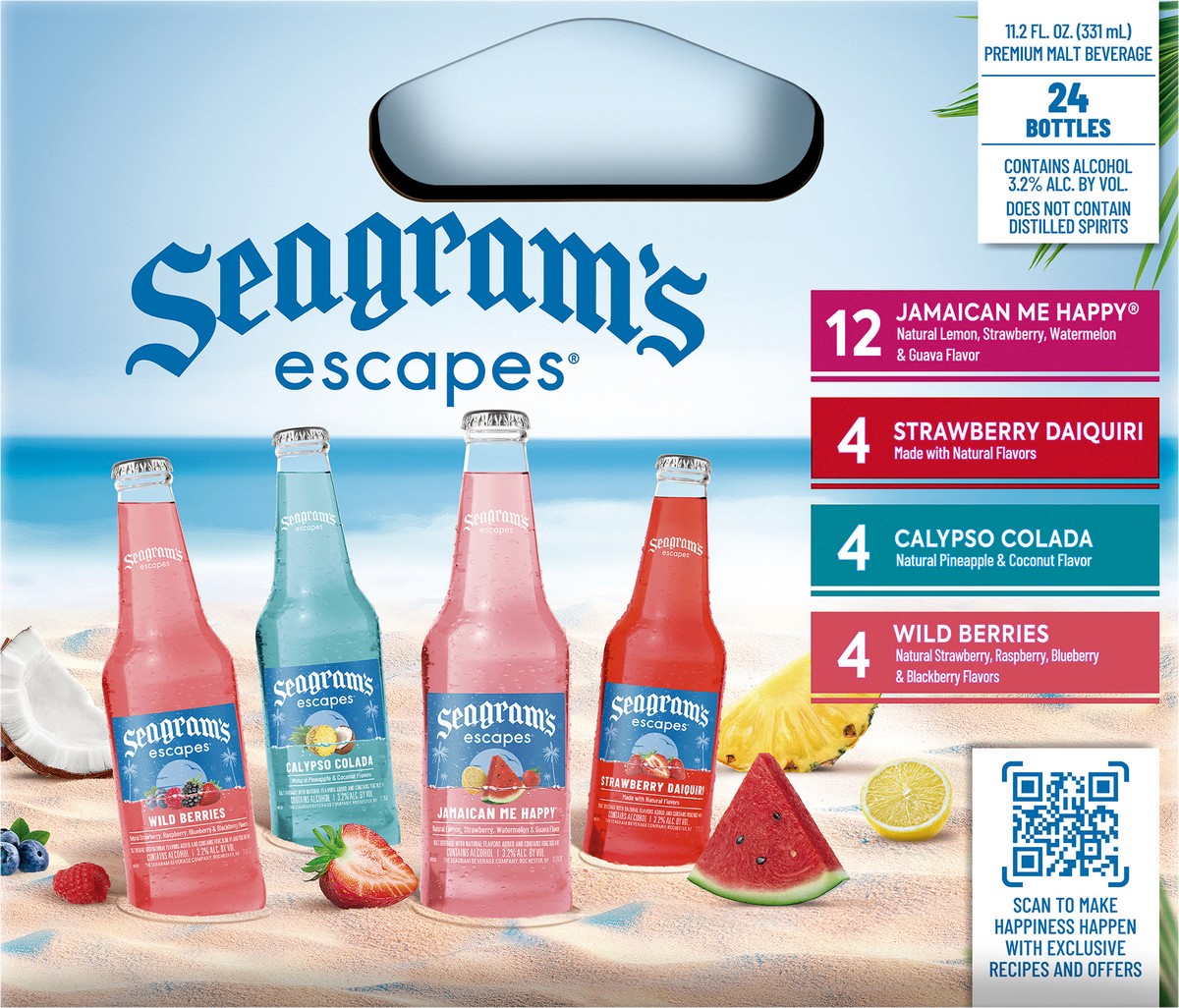 slide 7 of 11, Seagram's Classic Variety Pack - 24pk/11.2oz bottles, 11.2 fl oz