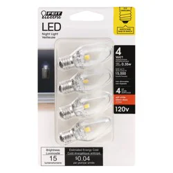Feit Electric 0.35 Watts LED Night Light Bulbs, 4 ea