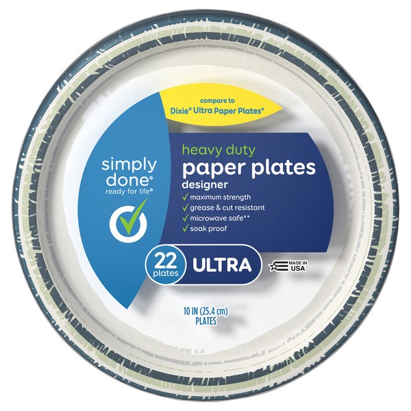 slide 1 of 3, Simply Done Ultra Designer Heavy Duty Paper Plates - 22 ea, 22 ct