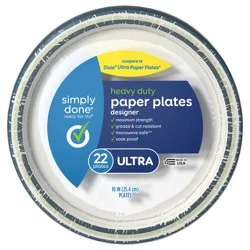 Simply Done Ultra Designer Heavy Duty Paper Plates 22 ea