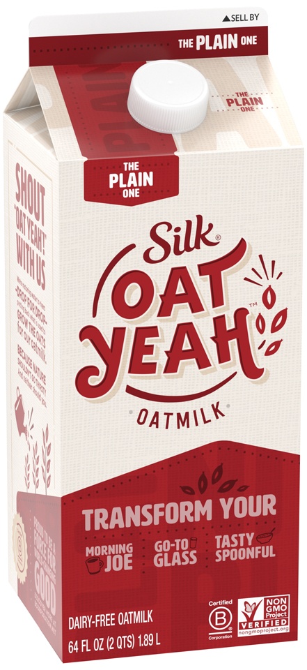 slide 3 of 8, Silk Oat Yeah The Plain One Dairy-Free Oat Milk, 64 fl oz