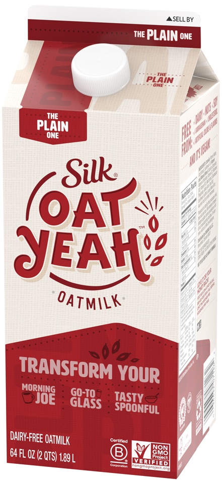 slide 4 of 8, Silk Oat Yeah The Plain One Dairy-Free Oat Milk, 64 fl oz