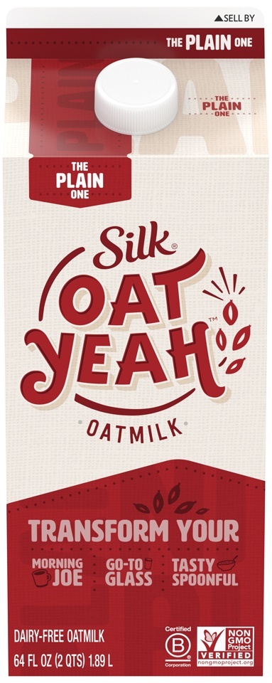 slide 1 of 8, Silk Oat Yeah The Plain One Dairy-Free Oat Milk, 64 fl oz