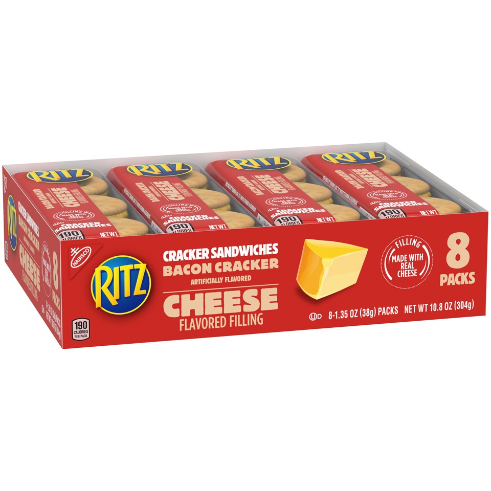 slide 3 of 8, Ritz Cracker Sandwiches, Bacon with Cheese, 8 ct; 1.35 oz