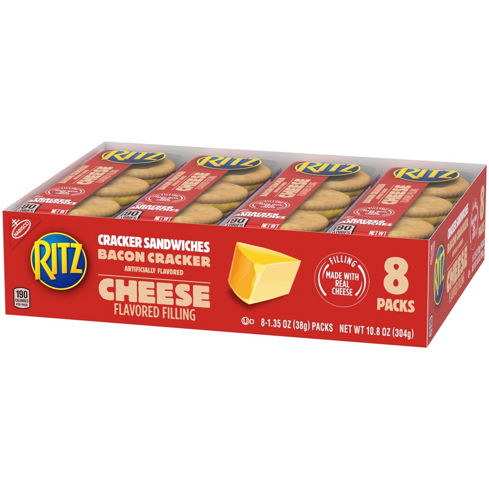 slide 4 of 8, Ritz Cracker Sandwiches, Bacon with Cheese, 8 ct; 1.35 oz