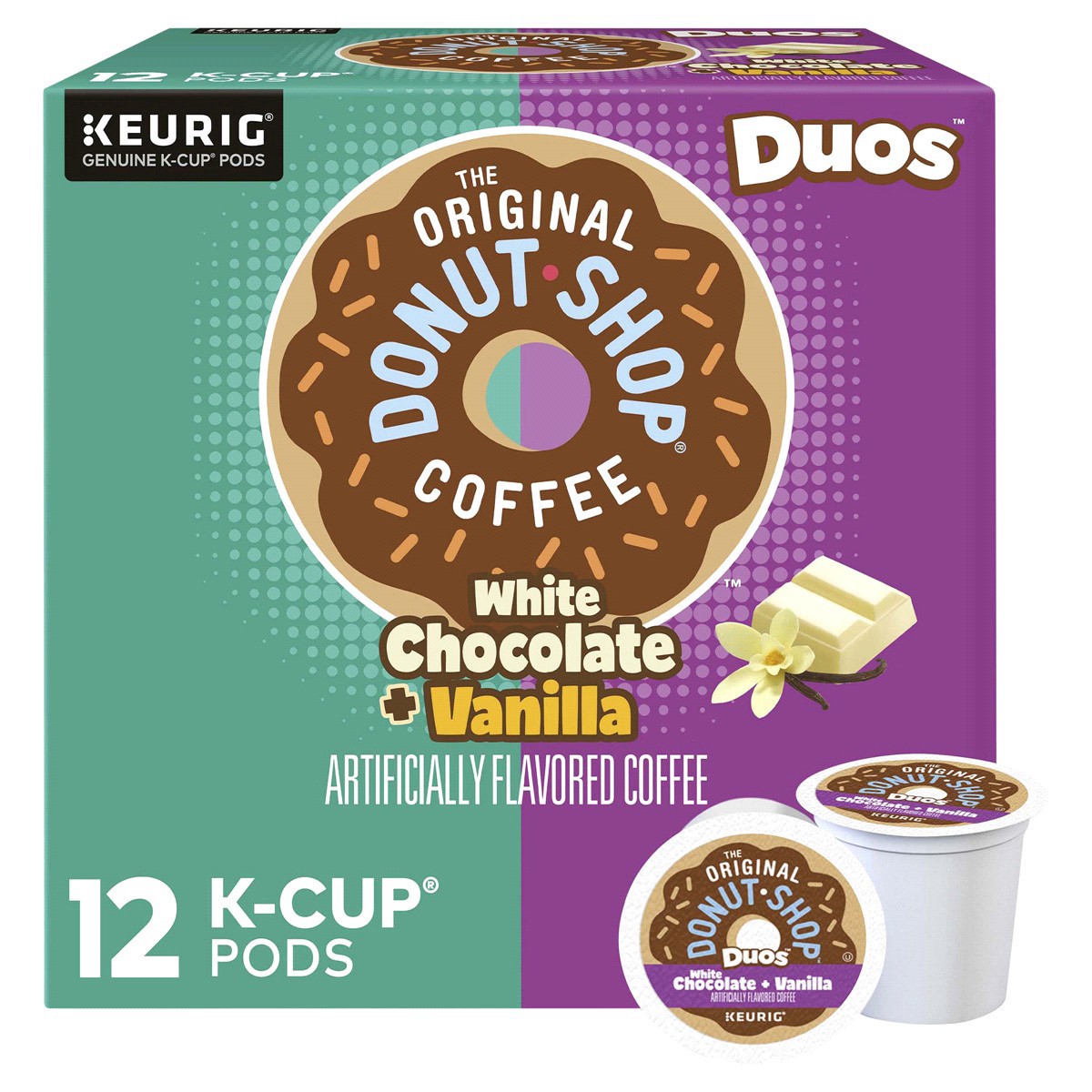 slide 1 of 11, Donut Shop The Original Donut Shop Duos White Chocolate + Vanilla, Keurig Single Serve K-Cup pods- 12 ct, 12 ct