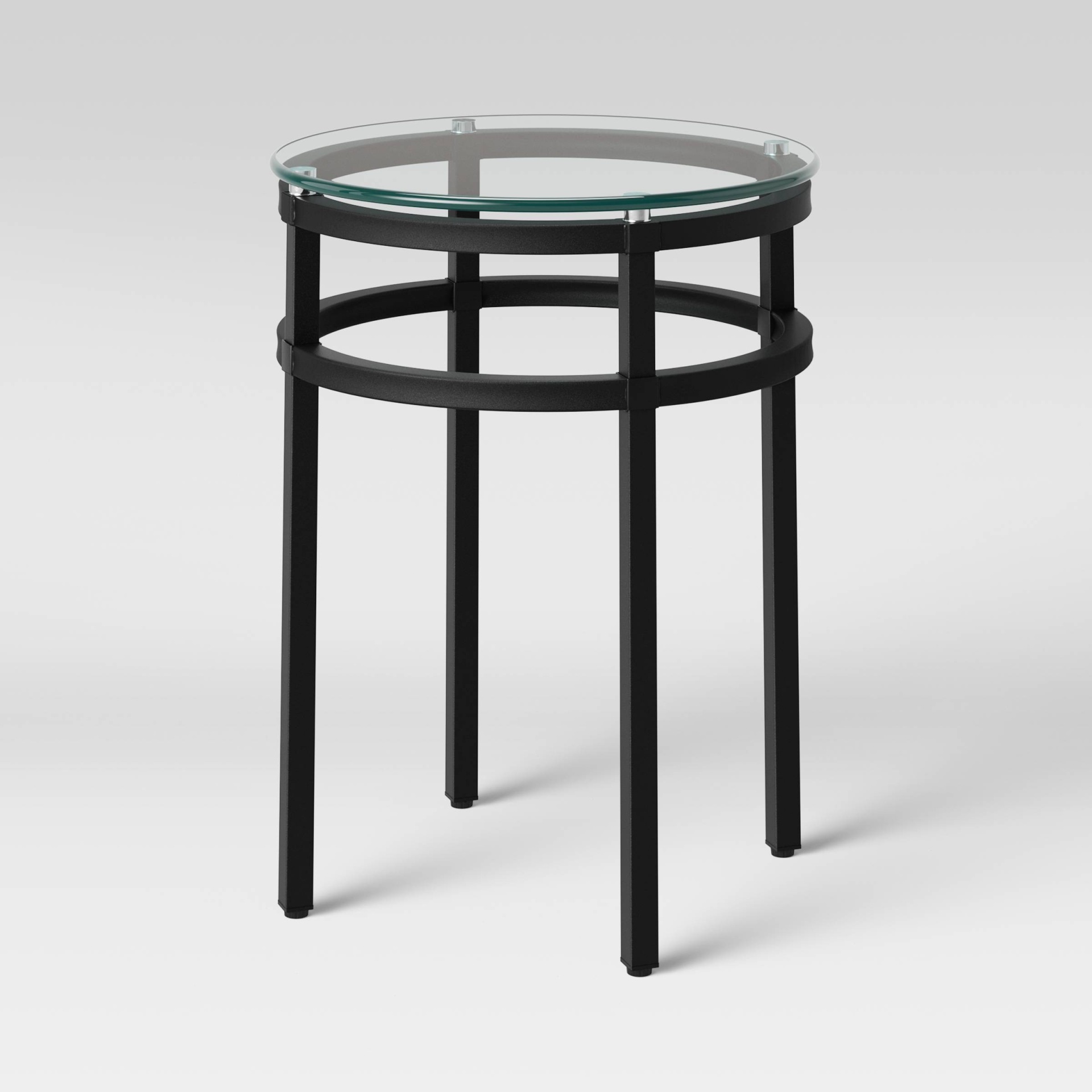 Ellsworth Cooperative Creamery Glass Top Round End Table Clear 