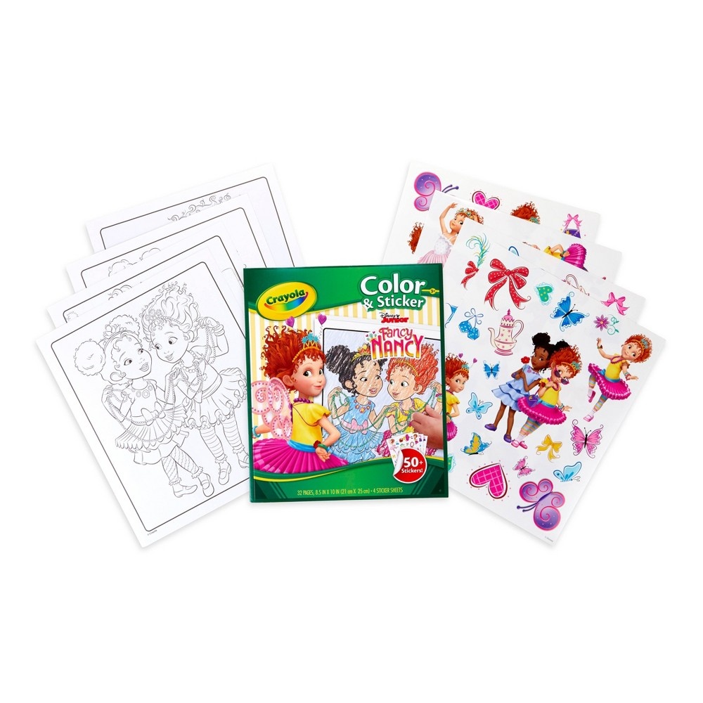 slide 2 of 4, Crayola Fancy Nancy Coloring Pages Sticker Sheets Gift for Girls Ages 3+, 1 ct