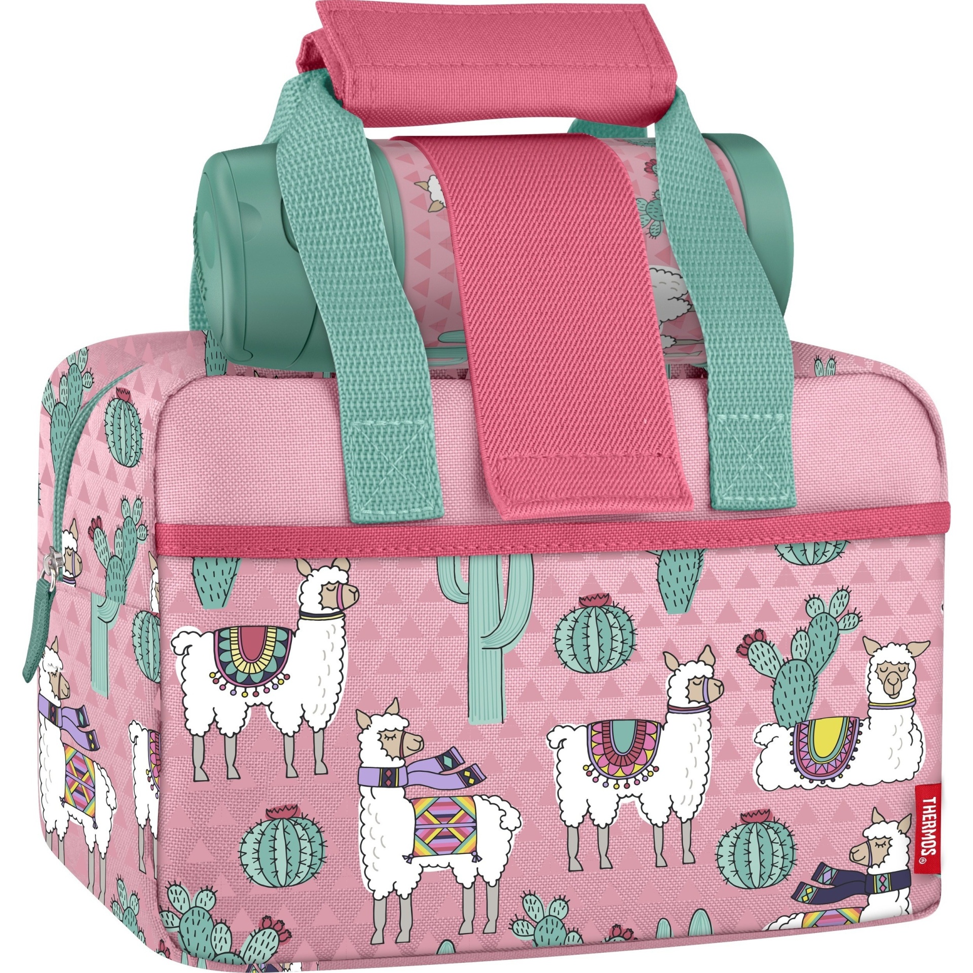 slide 1 of 10, Thermos Lunch Duffel with Water Bottle - Llamas, 1 ct