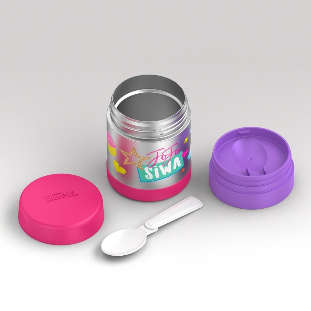 slide 4 of 7, Thermos Jojo Funtainer Food Jar with Spoon, 10 oz