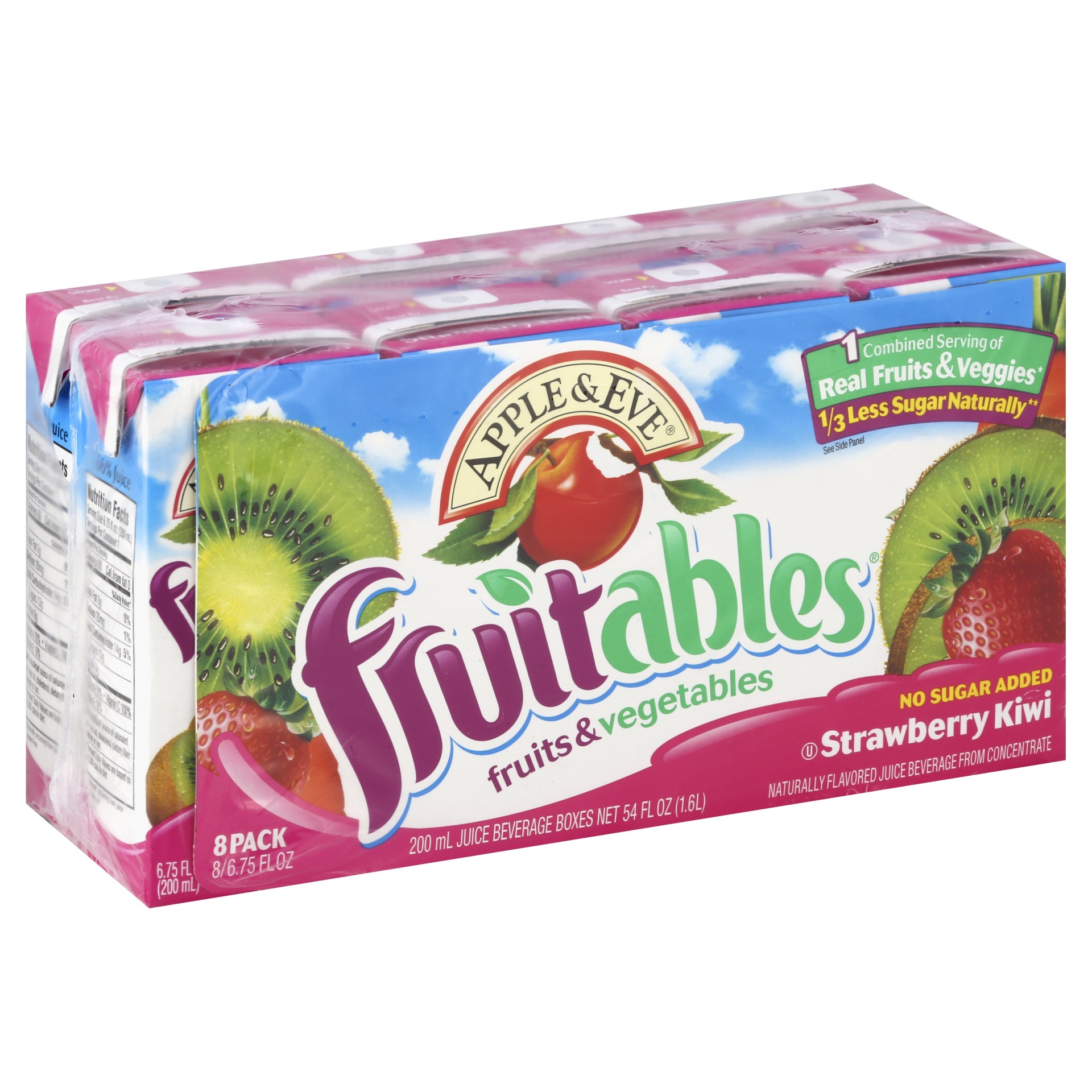 slide 1 of 1, Apple & Eve Juice Beverage, Fruits & Vegetables, Strawberry Kiwi, Boxes, 8 Pack, 8 ct