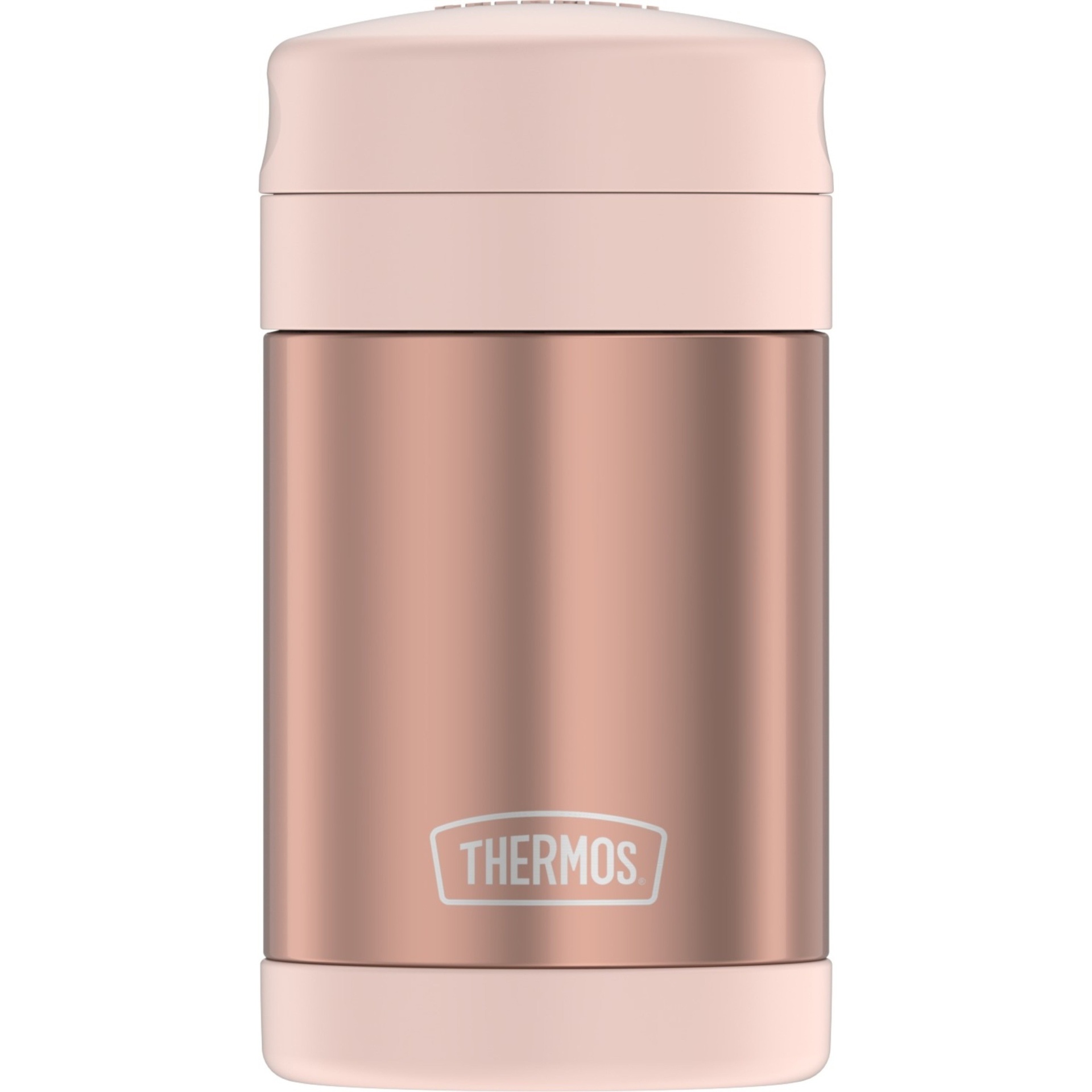 slide 1 of 9, Thermos Food Jar with Spoon - Rose Gold, 16 oz