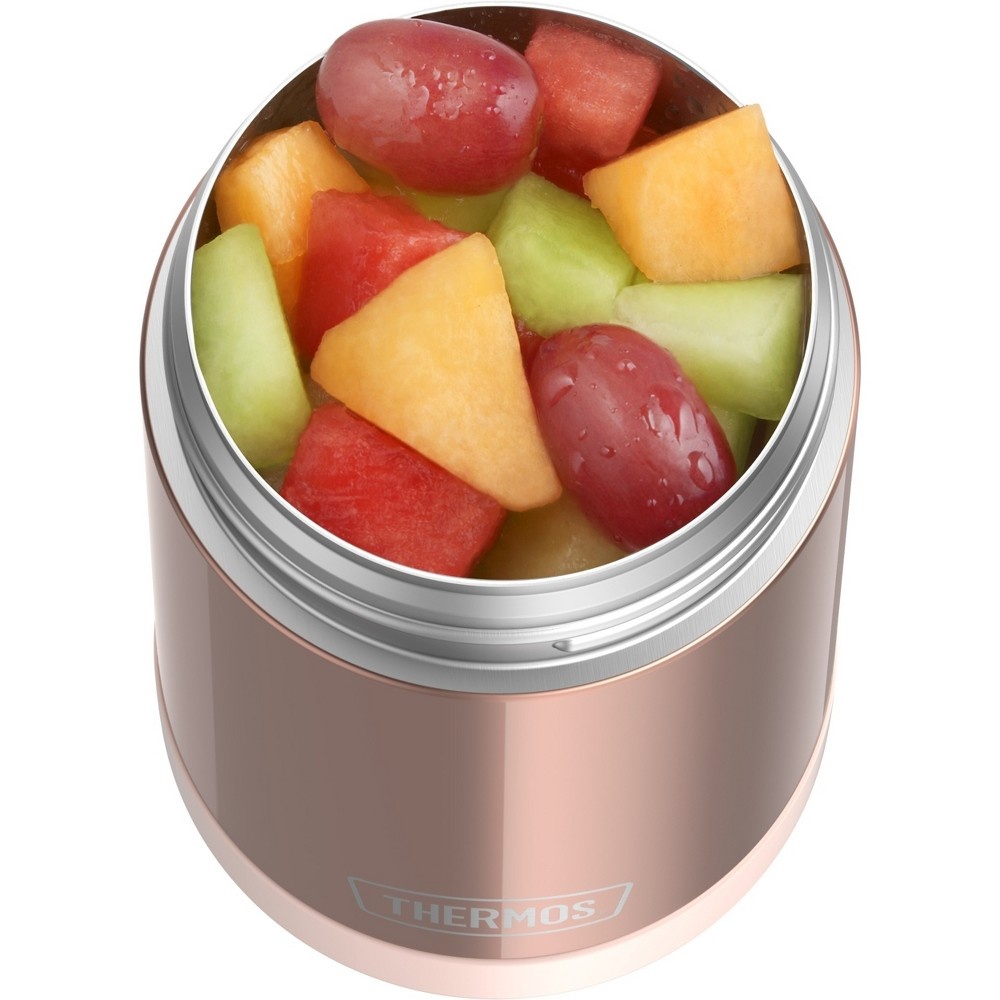 slide 4 of 9, Thermos Food Jar with Spoon - Rose Gold, 16 oz