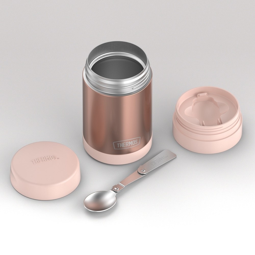 slide 7 of 9, Thermos Food Jar with Spoon - Rose Gold, 16 oz