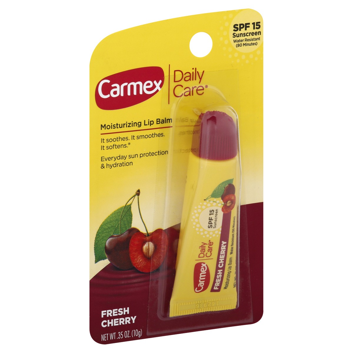 slide 2 of 9, Carmex Daily Care SPF 15 Fresh Cherry Moisturizing Lip Balm 0.35 oz, 0.35 oz