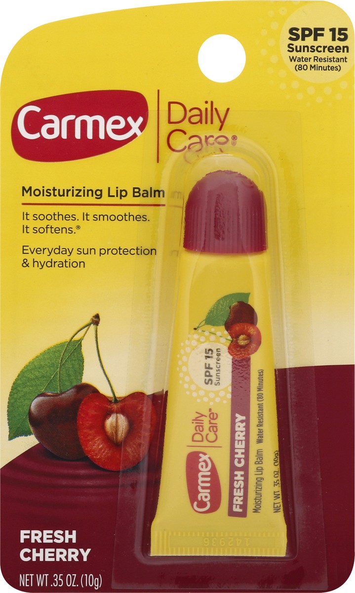 slide 6 of 9, Carmex Daily Care SPF 15 Fresh Cherry Moisturizing Lip Balm 0.35 oz, 0.35 oz