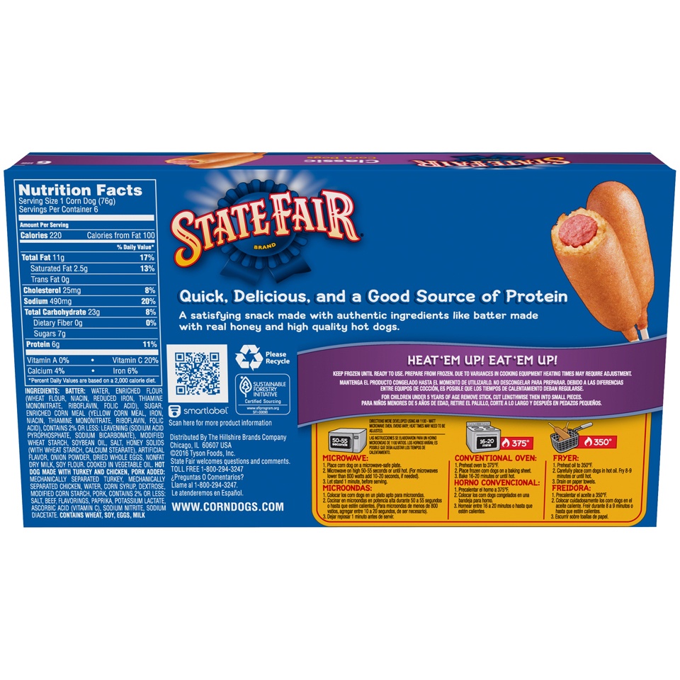 slide 5 of 7, State Fair Classic Frozen Corn Dogs - 16oz/6ct, 