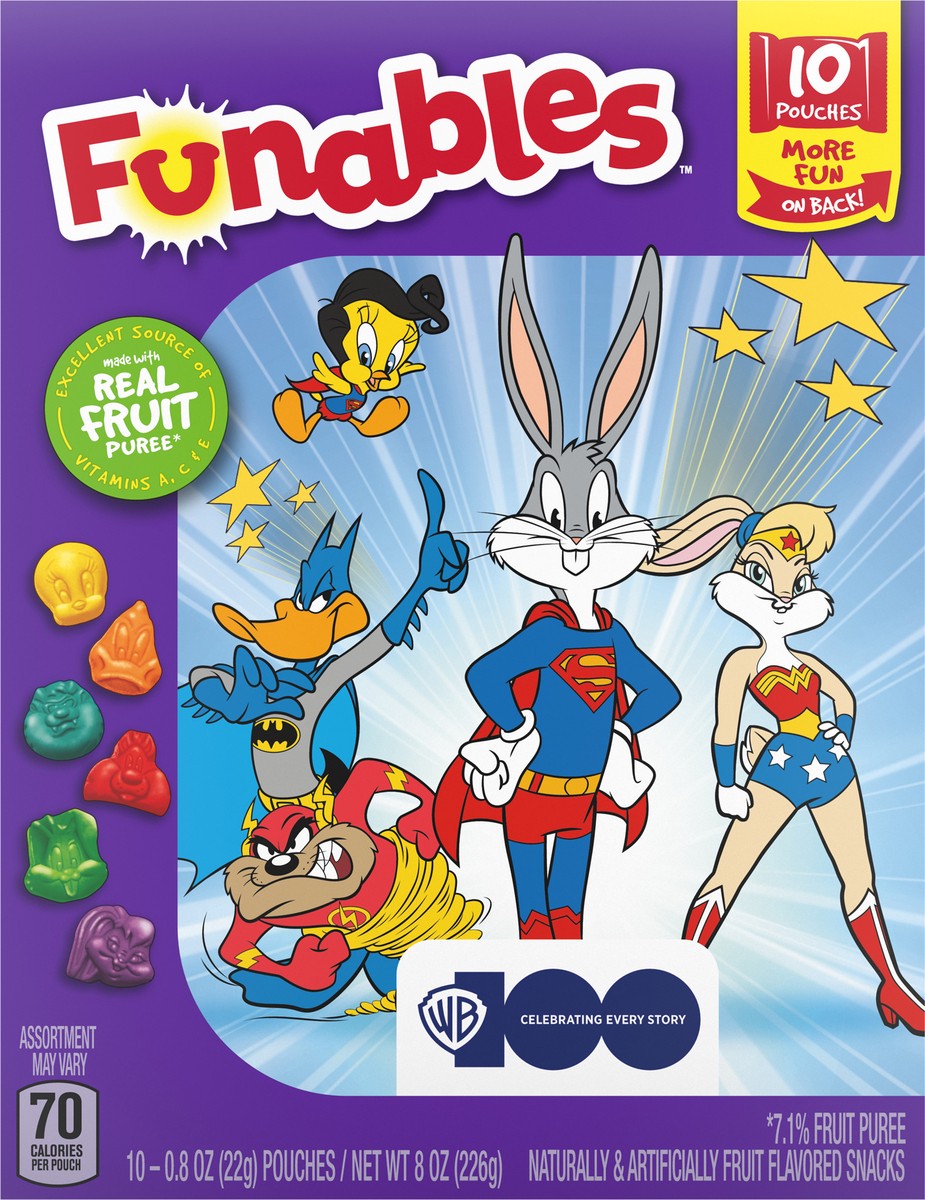 slide 4 of 9, Funables Team USA Fruit Flavored Snacks 10 - 0.8 oz Pouches, 10 ct