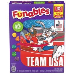 Funables Team USA Fruit Flavored Snacks 10 - 0.8 oz Pouches