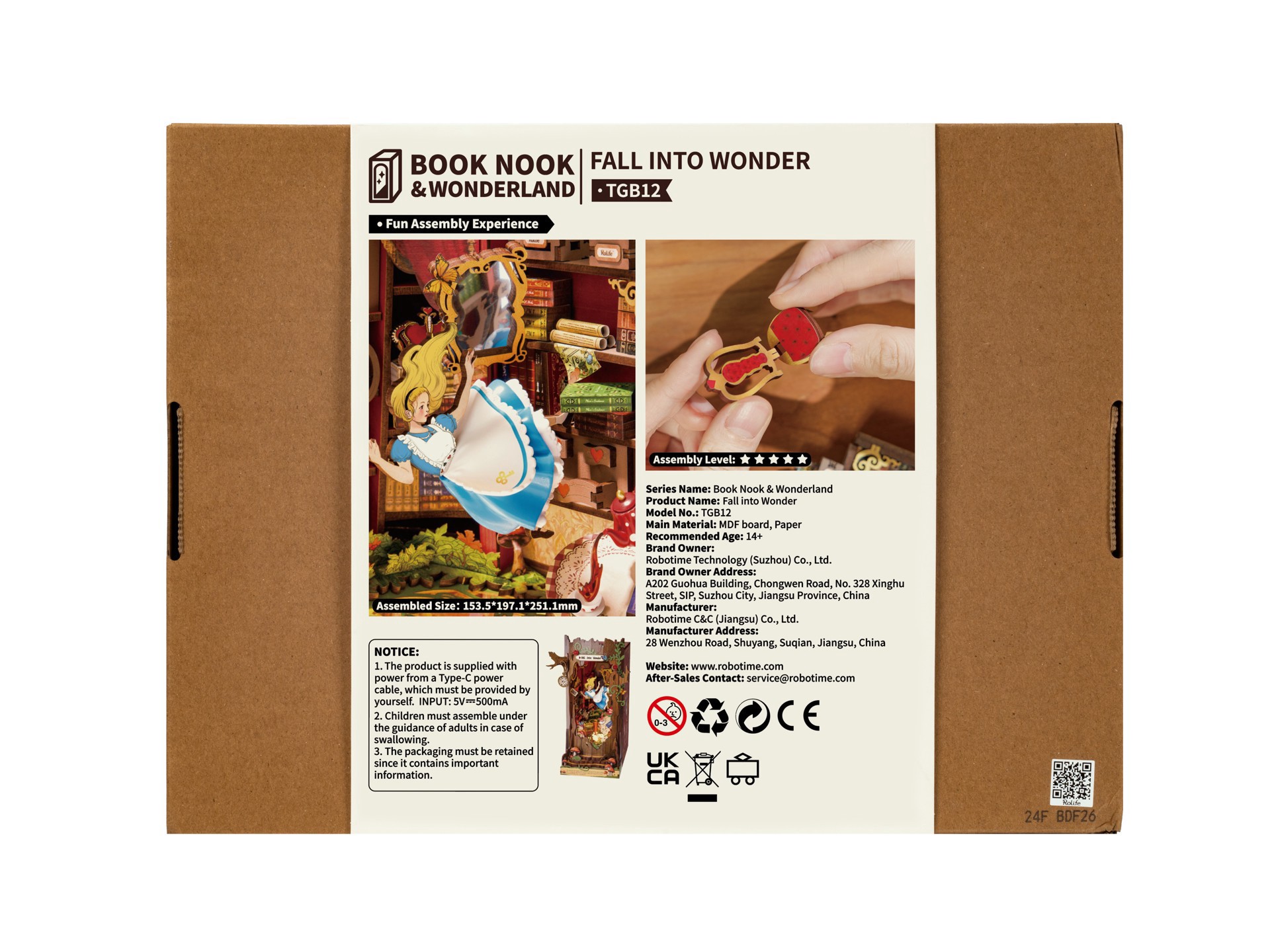 slide 5 of 9, Robotime Rolife Fall Into Wonder Diy Book Nook Shelf Insert Kit, 6 in x 7.75 in x 9.88 in