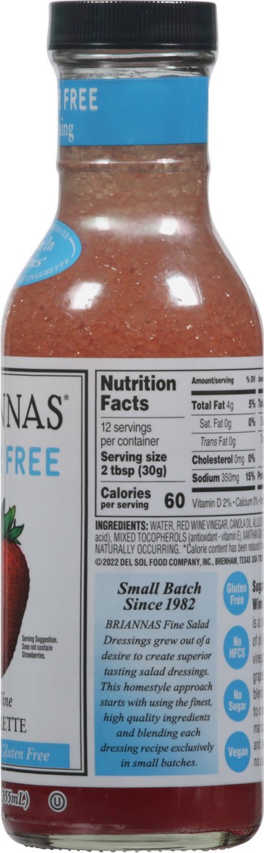 slide 5 of 9, BRIANNAS Sugar Free Blush Wine Vinagerette Dressing, 12 oz