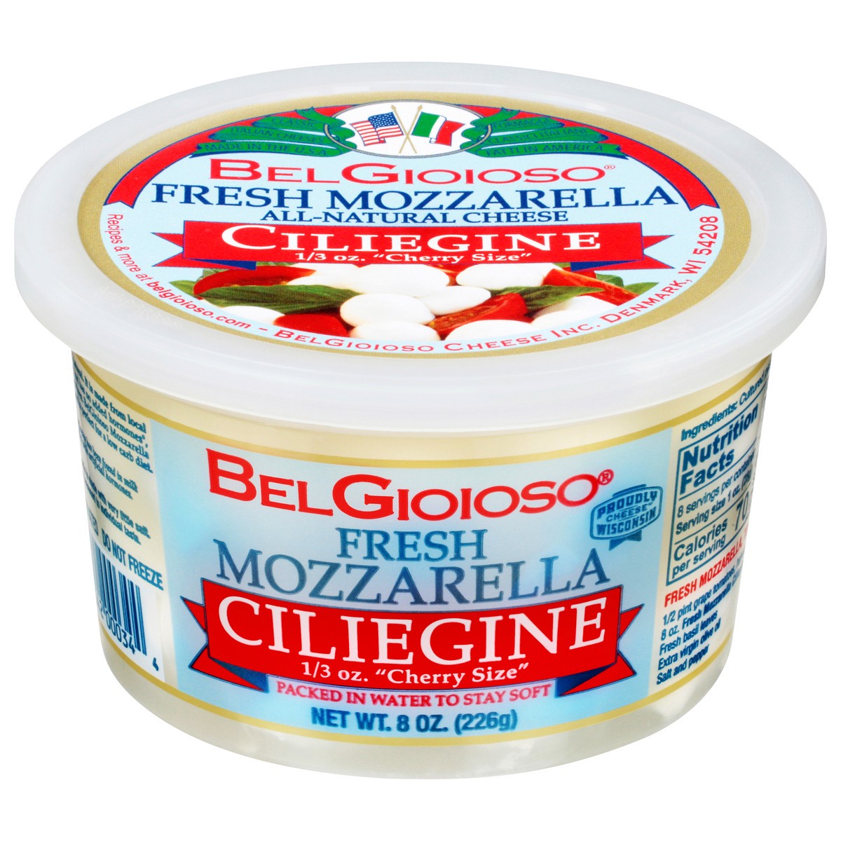 slide 1 of 51, BelGioioso Fresh Mozzarella Cheese Ciliegine Cup 8oz., 8 oz