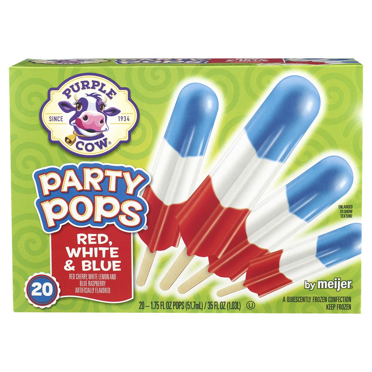 slide 1 of 5, Purple Cow Red White & Blue Party Pops, 20 ct