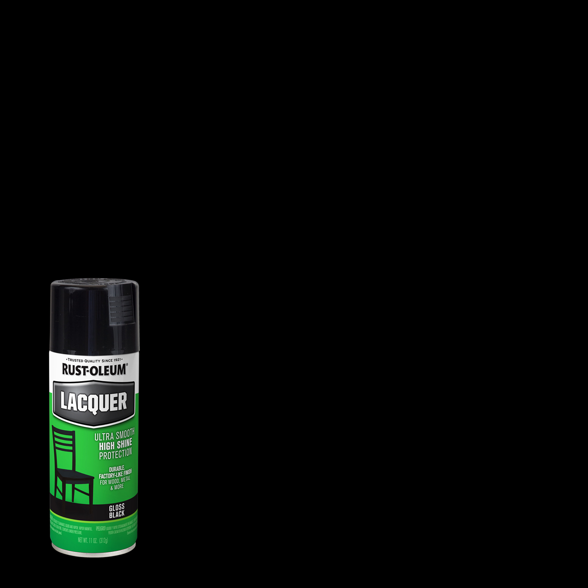 slide 1 of 9, Rust-Oleum Specialty Lacquer Spray Paint 1905830, Black, 11 oz