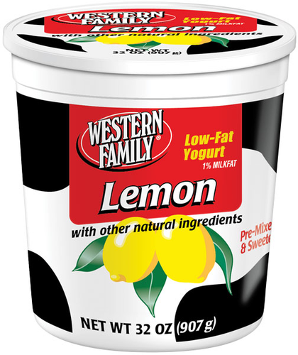 slide 1 of 1, Western Family Lemon Yogurt, 32 oz